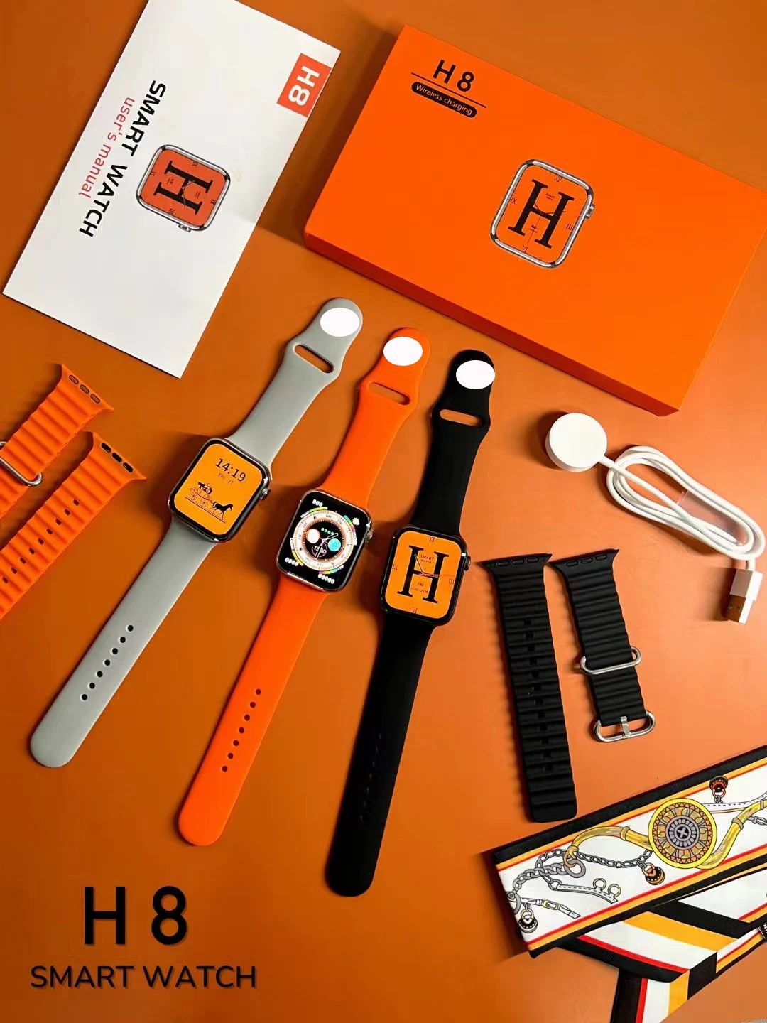 Smartwatch 2023 New H8 Herm Style Dual Strap Gift Box Series 8 I Wo 8