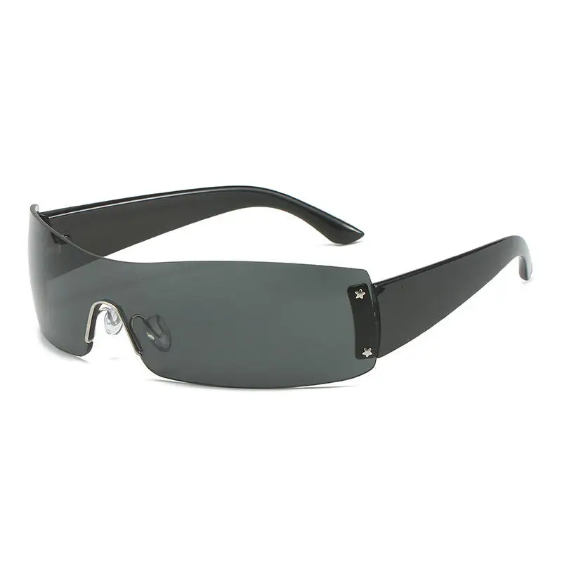 Vintage Rectangle Rimless Y2k Style Women Sunglasses 2025  display picture 1