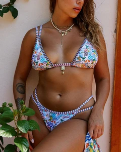 2023 Bikini Set Custom logo Swims Summer Drawstring Backless Lace up Bathing Suit Swimwear