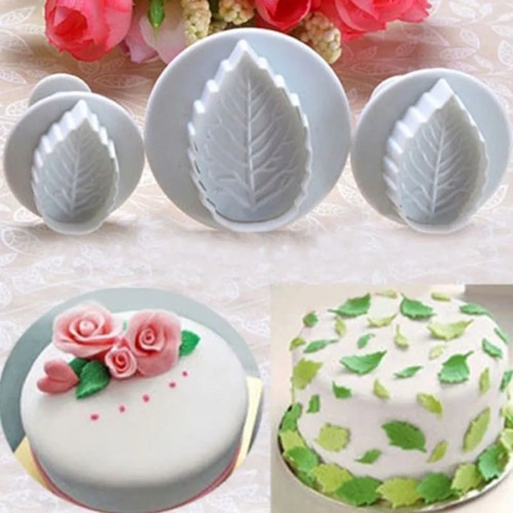 Fondant Cake Cutter Plunger Xmas Cookie Mold Sugarcraft Flower Decorating Mould 