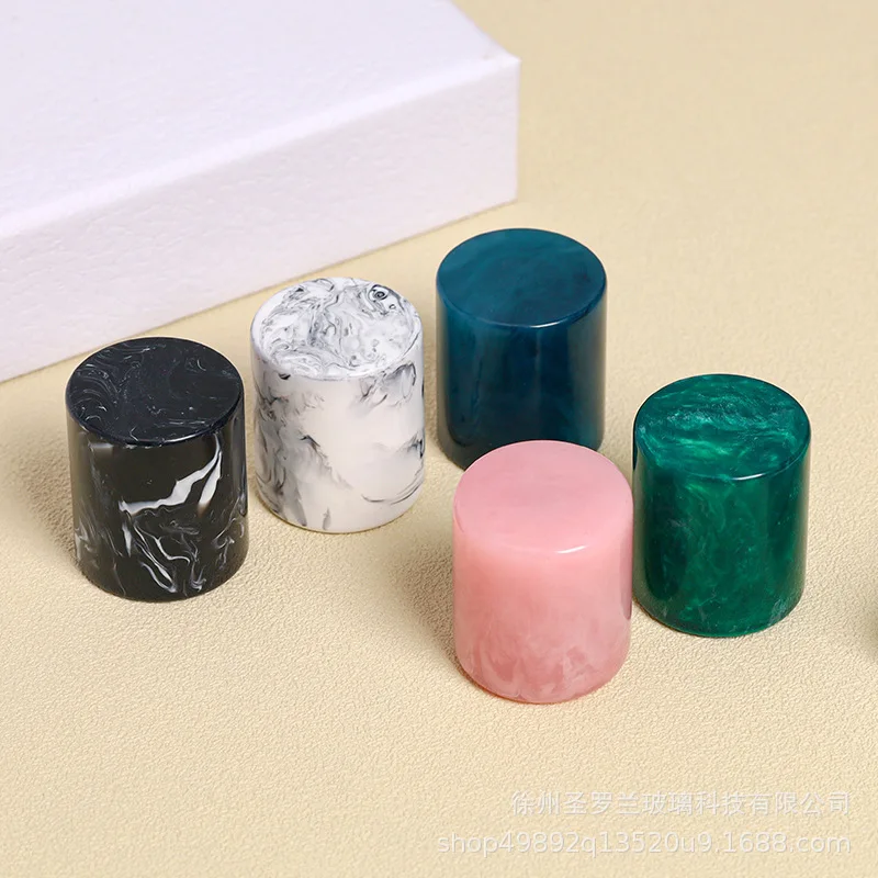 Customized Logo 30ml 50ml 100ml Luxury Empty Agate Stone Cap Unique Perfume Glass Bottle With Colorful Marble Perfume Cover