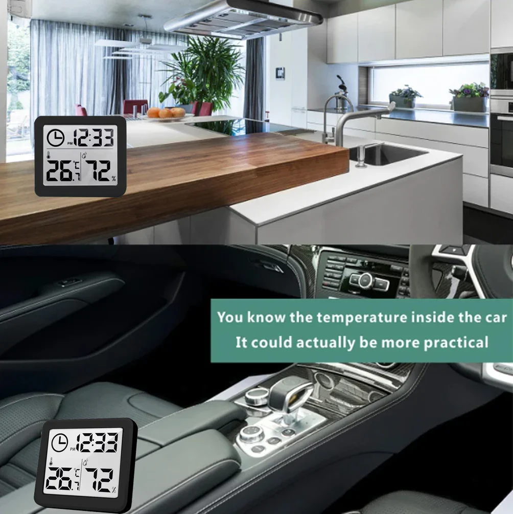 Wholesale Temperature Digital Hygrometer Thermometer Mini Thermometer Hygrometer Table Clock for Home Office Car