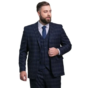 High-quality Men's Loose Business Casual Plus-size 3-piece Suit Anti-Wrinkle Anti-Static