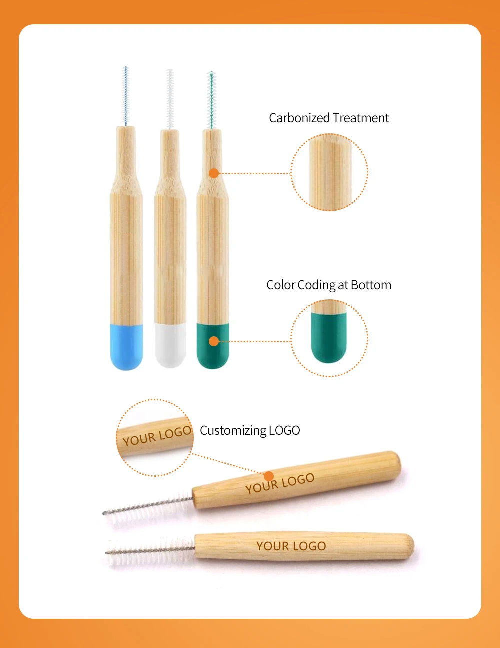 Wholesale Vegan Biodegradable Eco Friendly Teeth Bamboo Dental Flosser