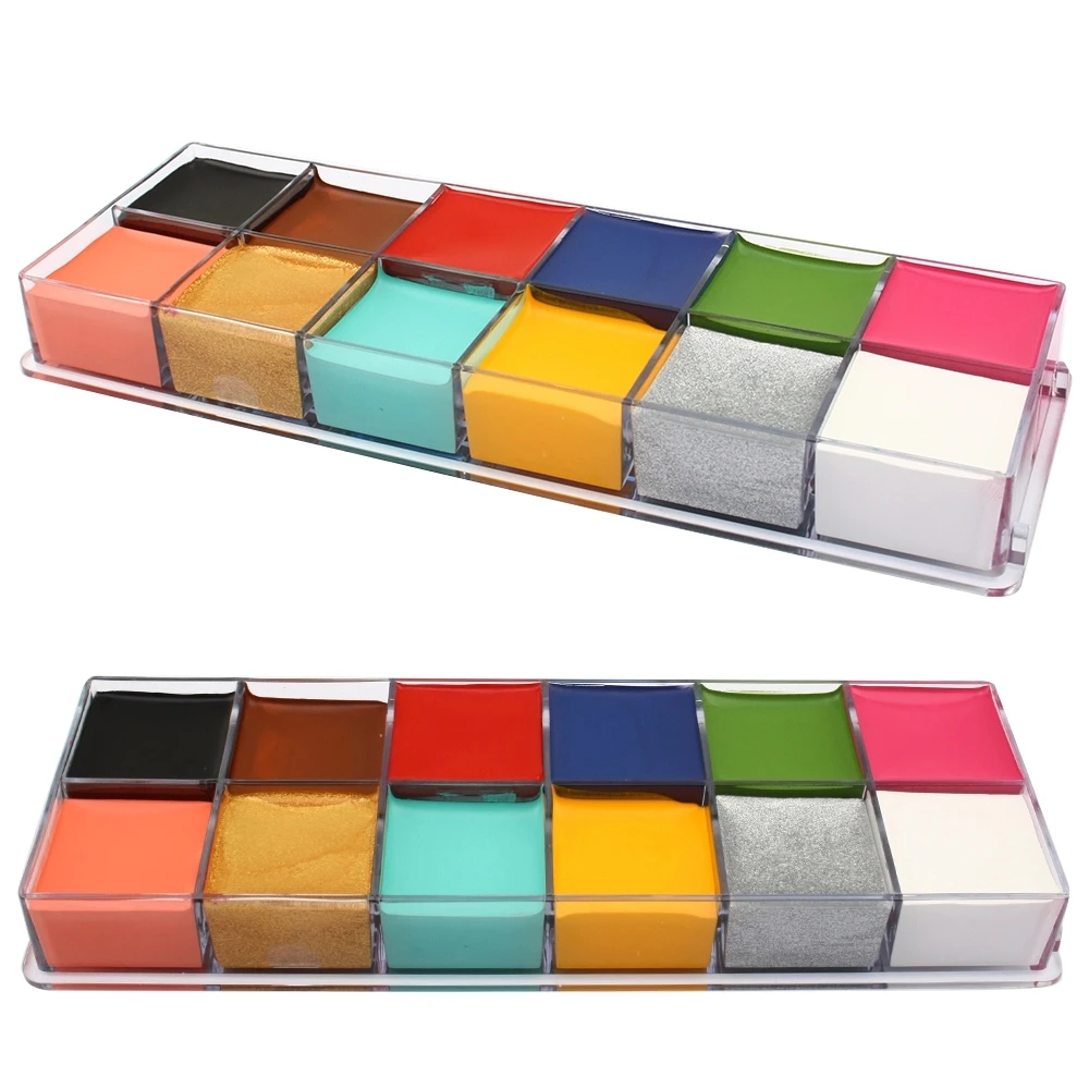 Vivid Colors Kids Face Paint Set 12 Colors Body Paint Set with Stenci Free From Paraben