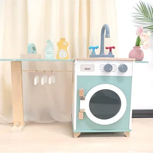 EDULAND Early Childhood Educational Playhouse Eco-Friendly Wooden Manufacturer Simulation Washing Machine Toy Role-Playing