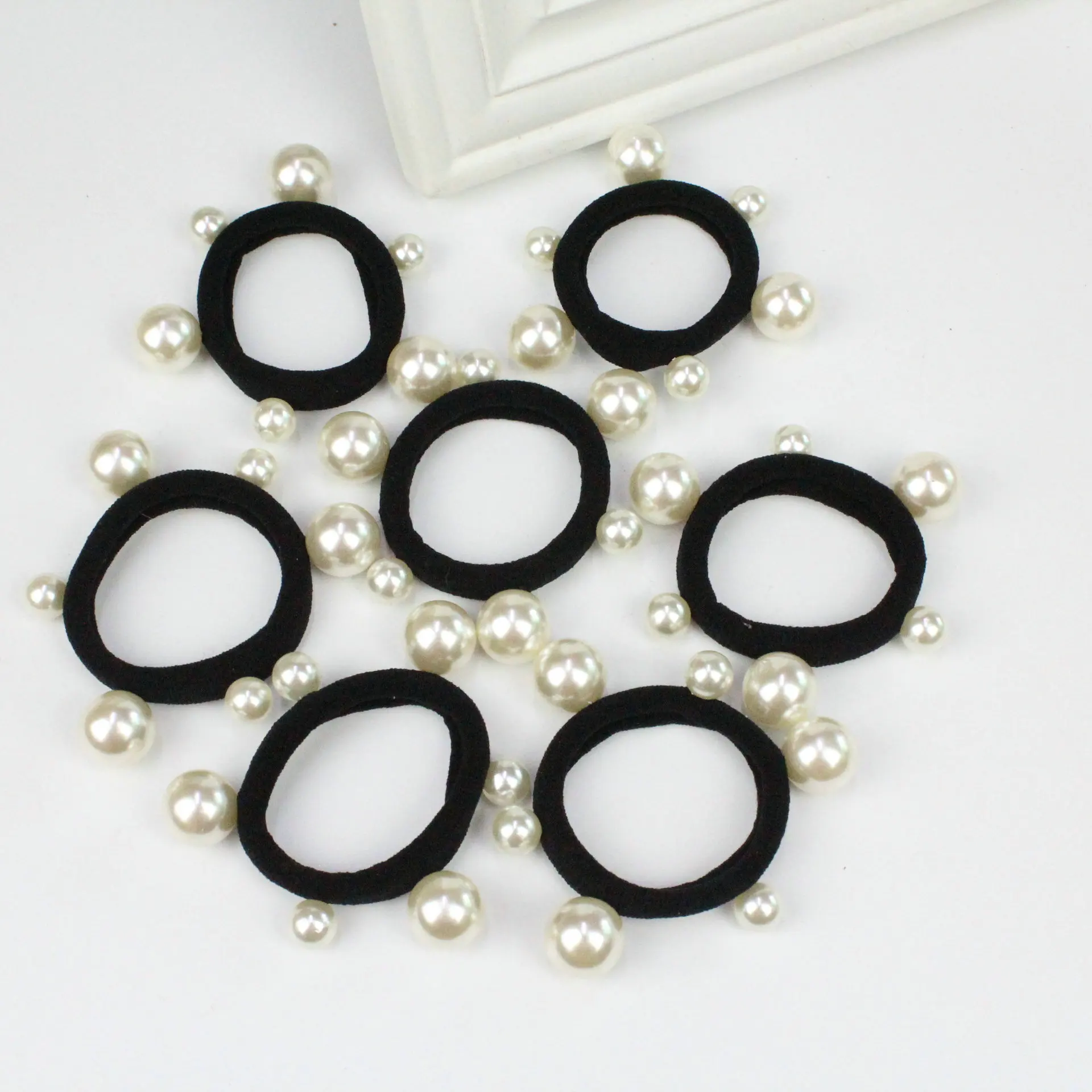 Оптовая продажа, жемчужные резинки для волос, аксессуары, утолщенное кольцо для полотенец, пони-хвост, резинка для волос для девочек