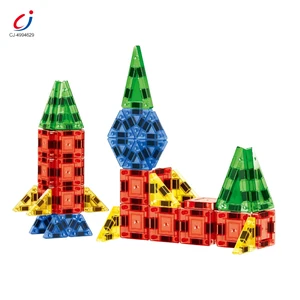 Chengji Magnetic Tiles Mini Travel Toddler Set STEM Educational Toys Mini Magnetic Tiles with Iron Box