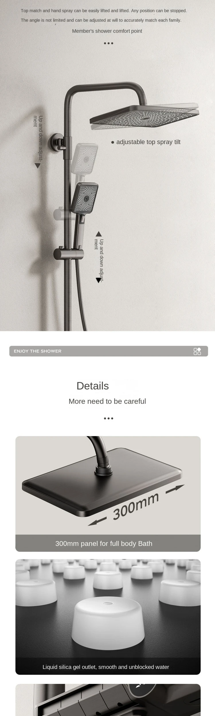 Simple Style Constant Temperature Shower Set Intelligent Digital