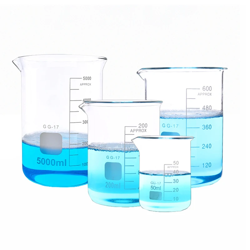 100mL 250mL 1000mL Lab Glassware Heat Resistant Graduated Glass Measuring Cup Borosilicate Glass Beaker Set