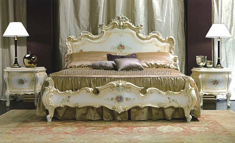 Luxury Rococo Design Antique Style Bedroom Furniture Set
