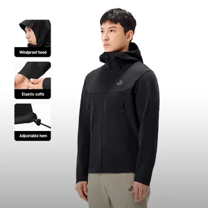 Custom logo OEM ODM Outdoor Windproof Water-repellent Hooded Softshell Jacket Autumn Casual Coat With Zipper Closure for Hiking