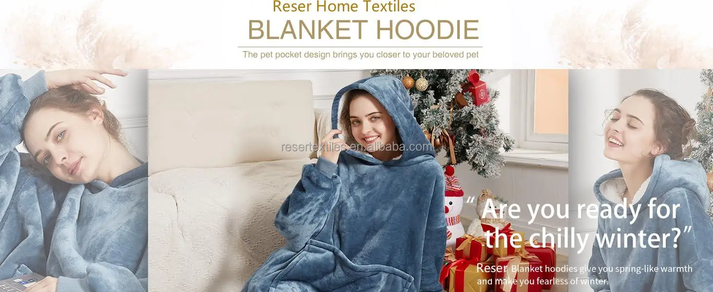 One Size Sherpa Blanket Hoodie Wearable Warm Sweatshirt for Adults Perfect Winter Gift for Women Moms Men