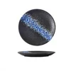 9inch japanese style shallow bowl-blue ice