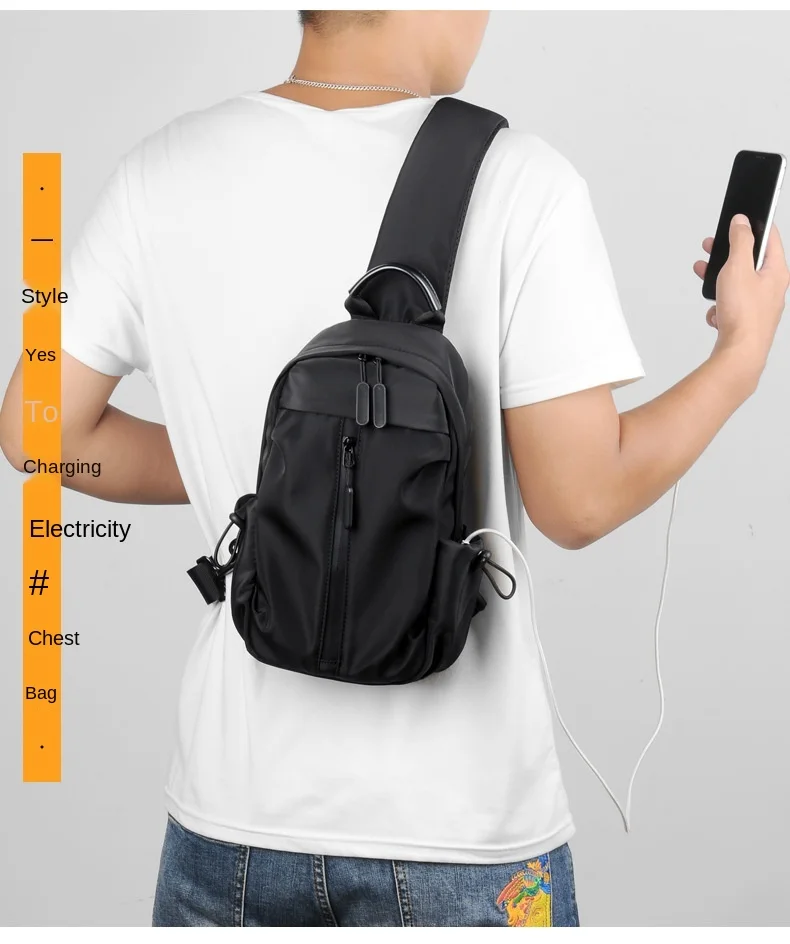 Men's new trendy business and leisure multi-function business travel single shoulder messenger bag