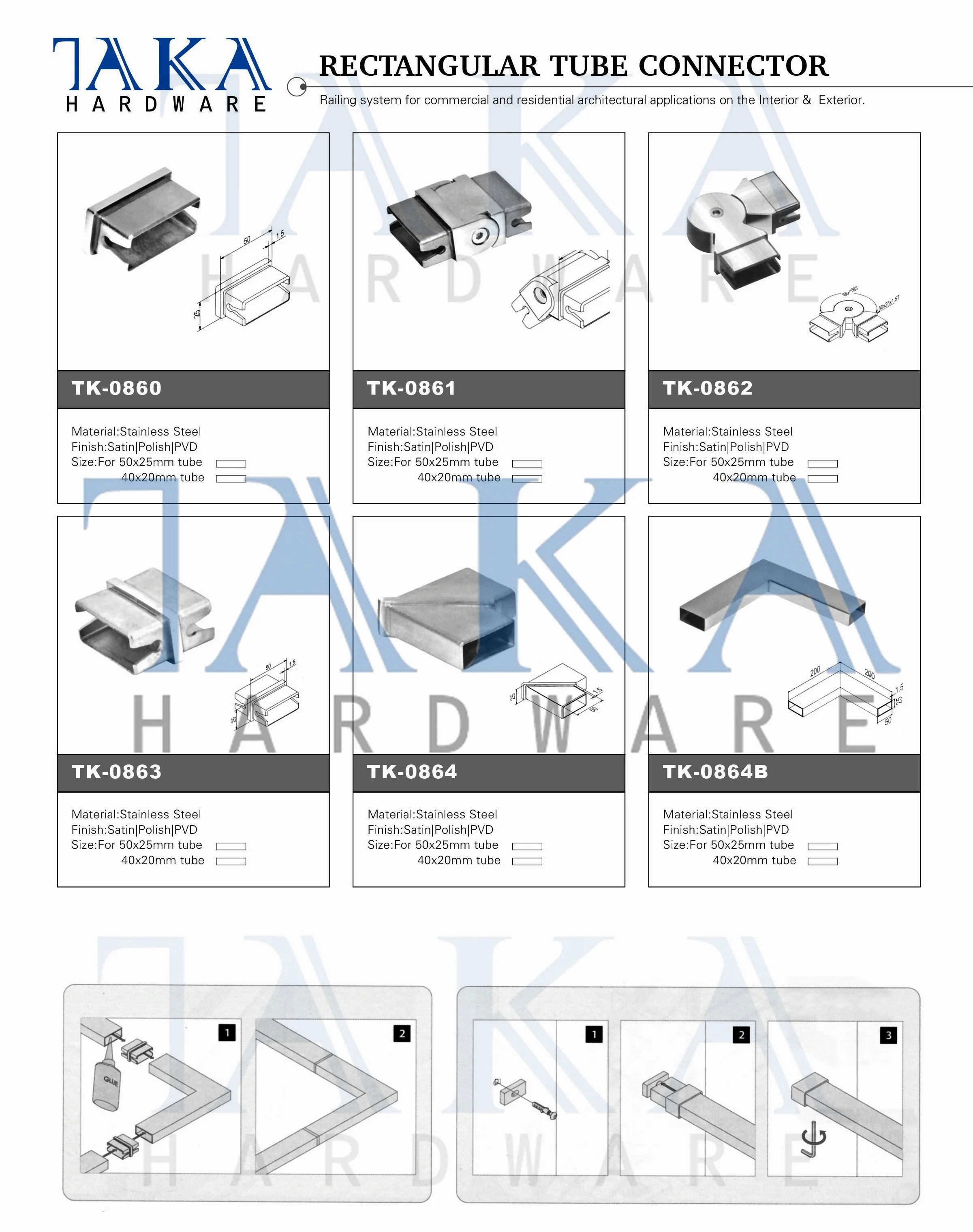 Stainless Steel Stairs Railing Balusters Handrail Railing Ajustable