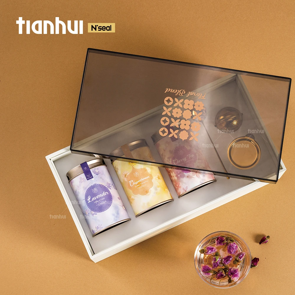 صندوق هدايا بشفافية علوية من الأكريليك الشفاف - مثالي لتقديم الشاي والقهوة والهدايا الموسمية