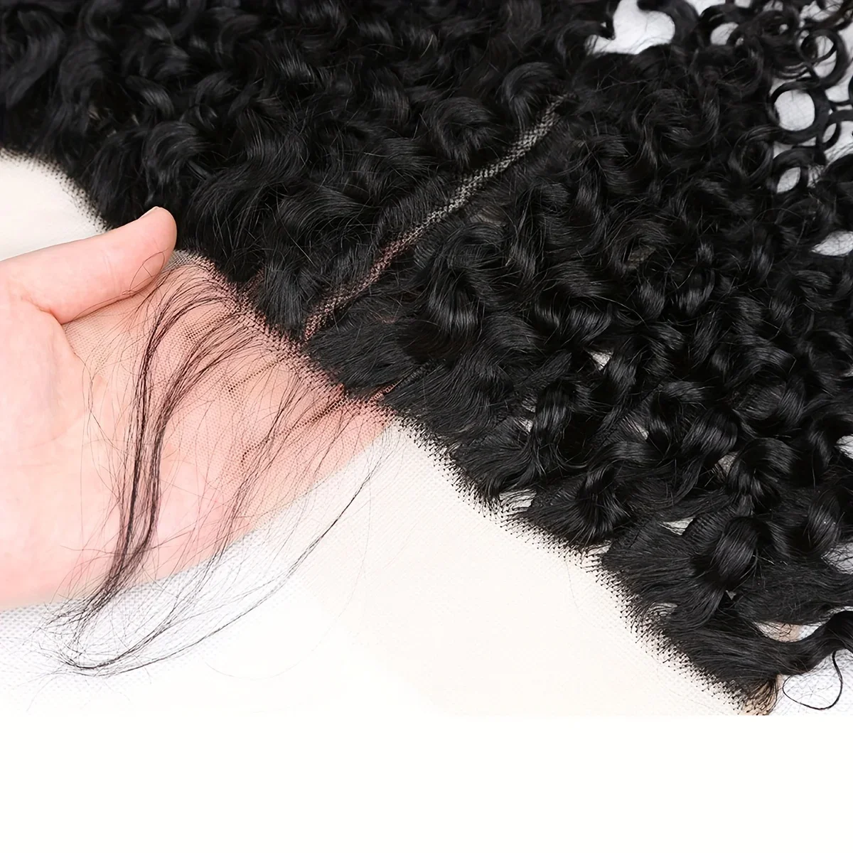 Transparante T-deel Lace Closure Kinky Curly Wig Braziliaans Remy Haar Te Koop_voghion.com