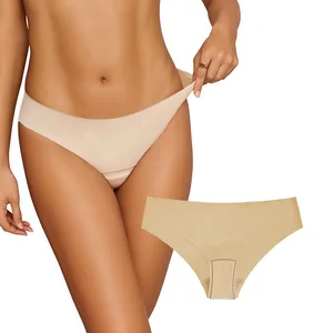 Women's Everyday Underwear Seamless Low Waist No Show Anti Camel Toe Hipster Brief Panties Sports Hide Lines Quick Dry