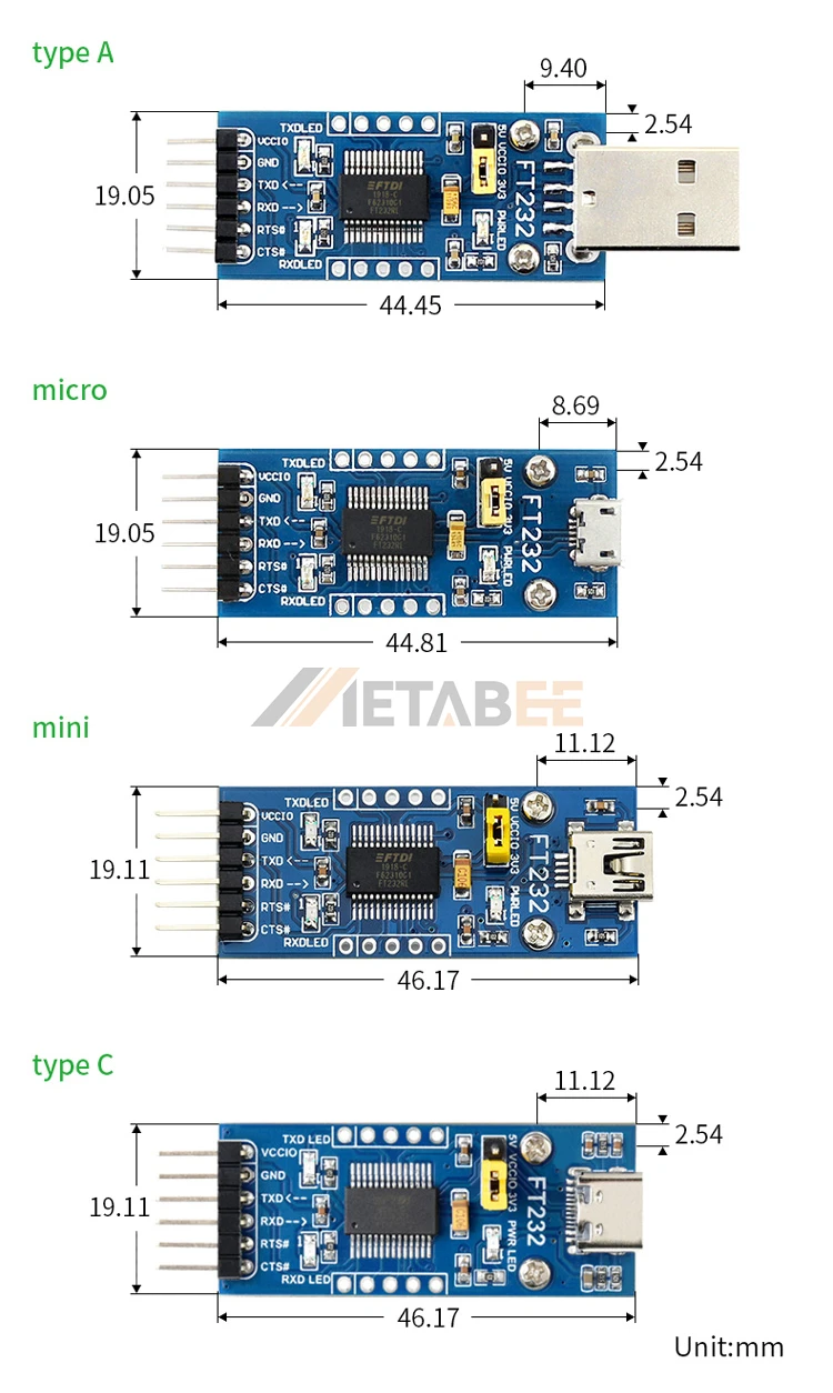 Industrial Usb To Ttl Ft Rl Communication Module Uart Board Serial