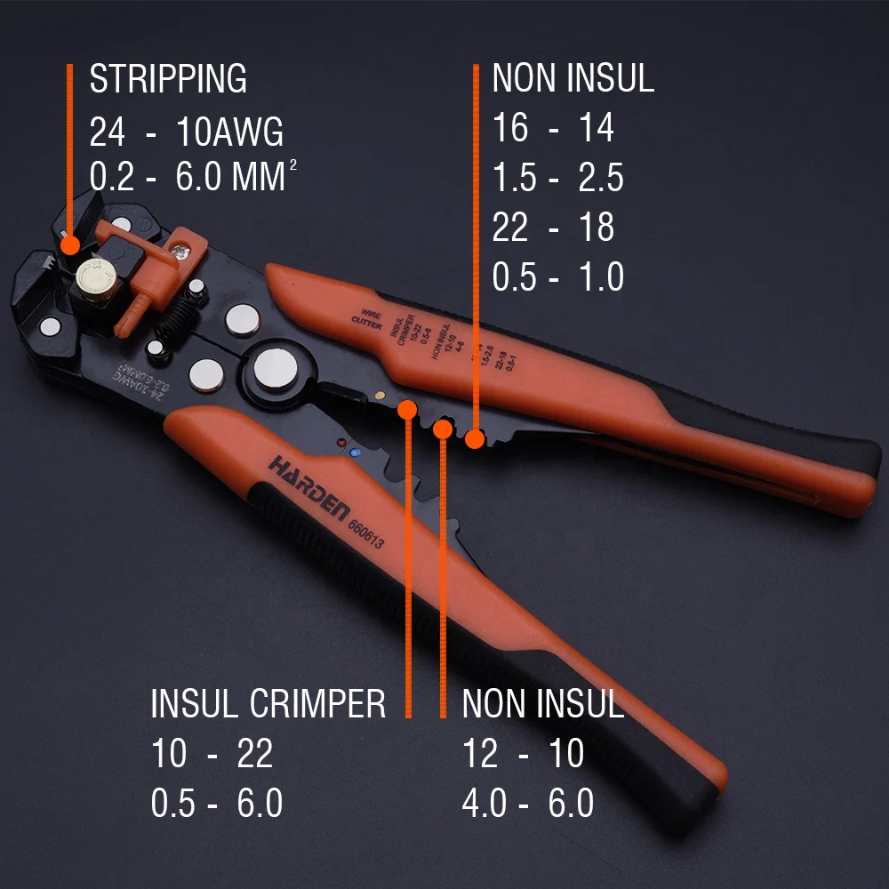HARDEN Tools Wholesale Custom Germany Type Hand Tool Copper Electric Cable Wire Stripper