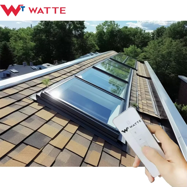 Electric Rooflight Windows Attic Room Balcony Smart Motorized Open Roof Glass Window Rooflight With Inside Blinds