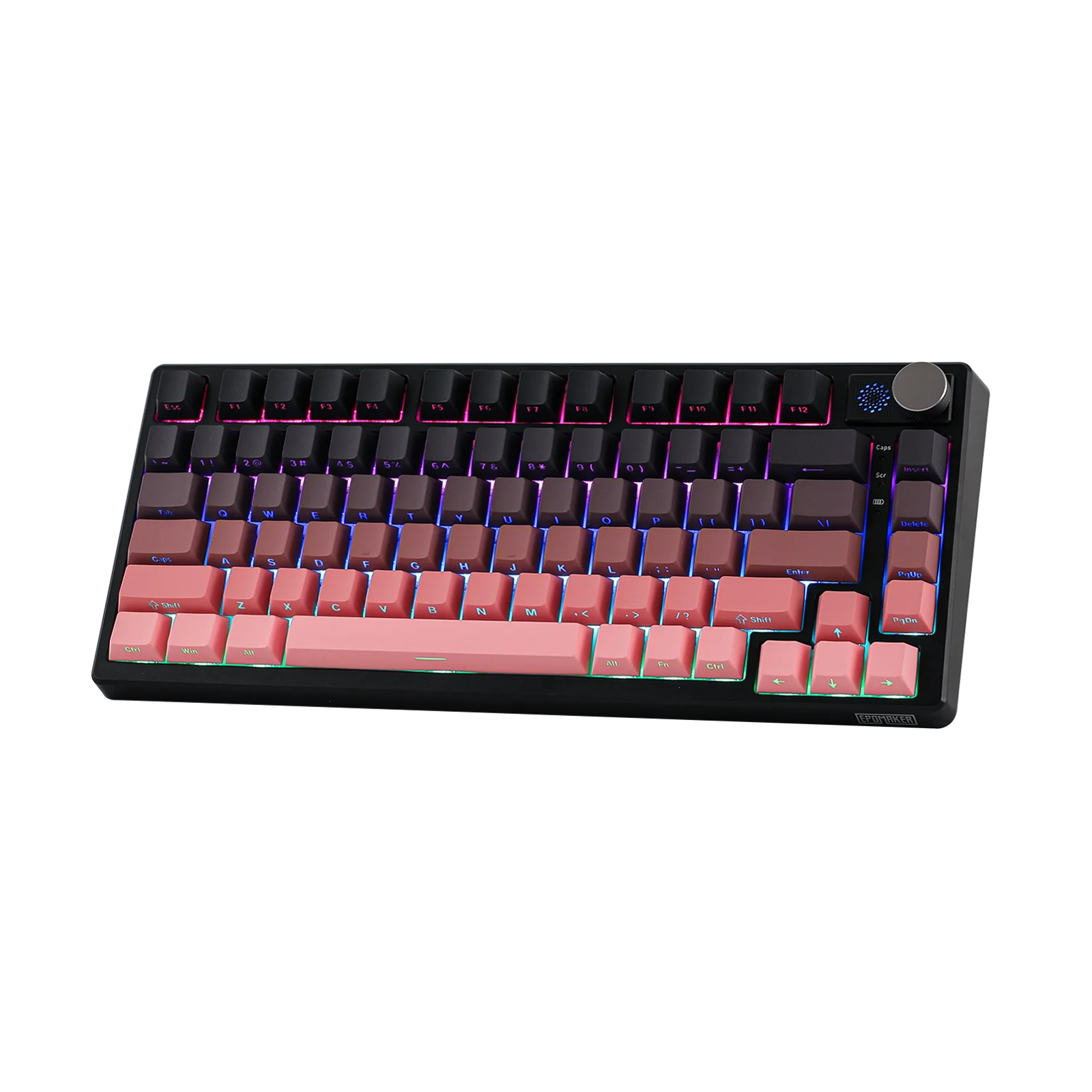 Epomaker HE75 Tri Mechanical Keyboard Interchangeable Knob Module Thocky Sound Mechanical Gaming Keyboard with Low Latency