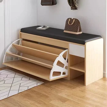 Entryway Furniture Modern Wooden Shoe Rack Cabinet Small Shoe Storage ...