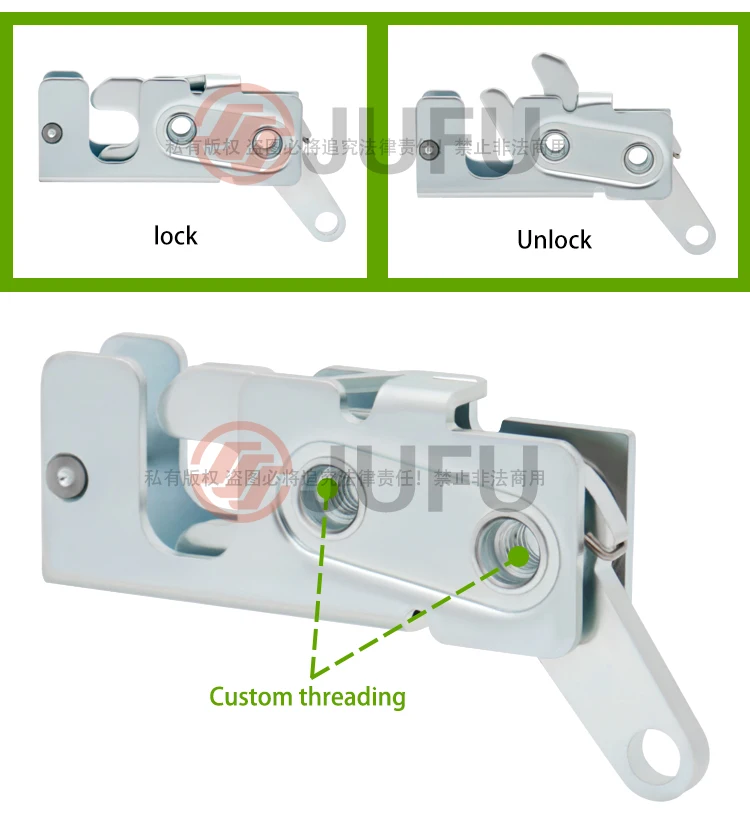 Rotary Door Latch Trailer Door Panel Concealed Rotary Latch Lock With