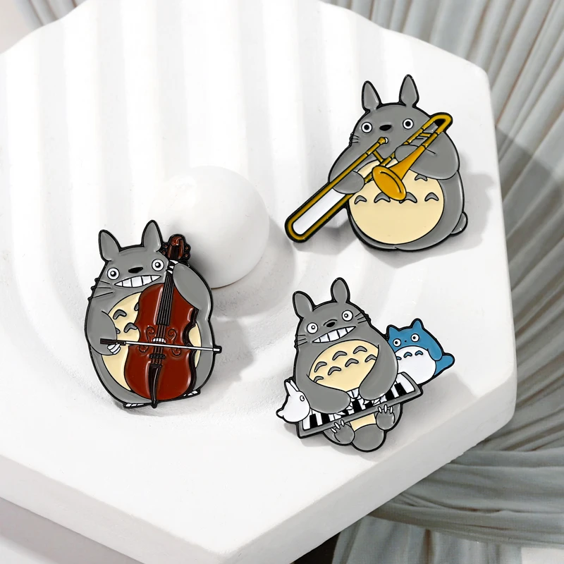 Custom Cartoon Music Instrument Enamel Pins - Saxophone, Cello