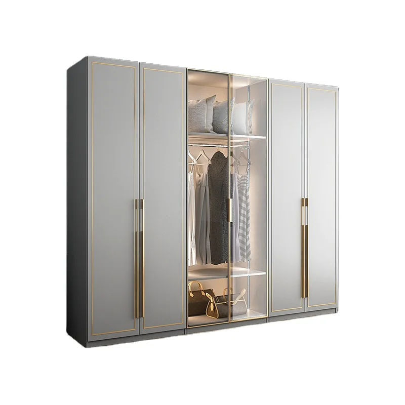 Customized Tempered Glass Wardrobes Bedroom Design Modern Wardrobe Organizer Closet Home Bedroom Storage Cabinet