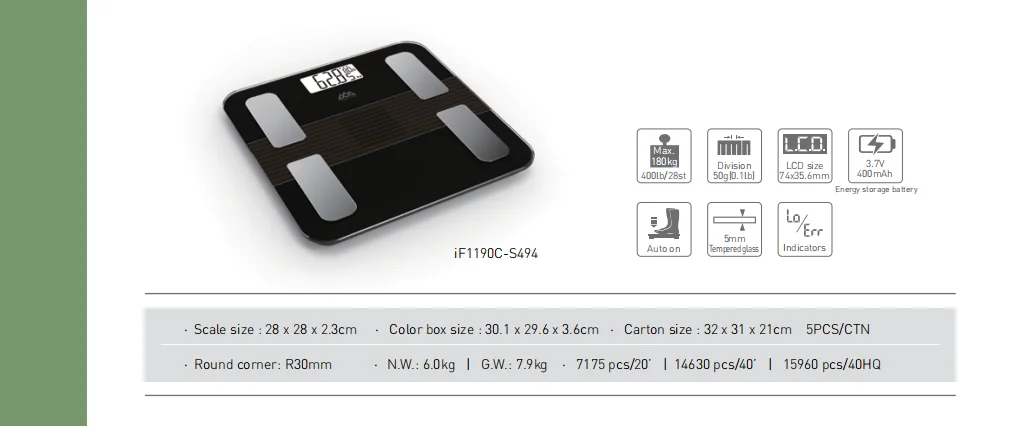 CAMRY Newest Product  Solar Energy Scale Big LCD Reading Environmental Friendly Solar Power Body Fat Measuring Scale