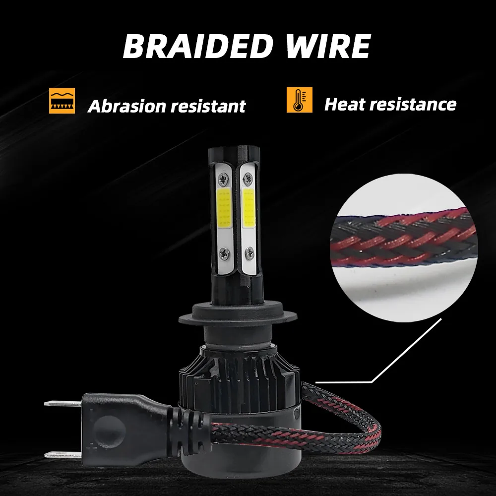 Infitary 4 Side Car LED H7 Headlight - 9005 9006 9012 H11 H1 H3 H27