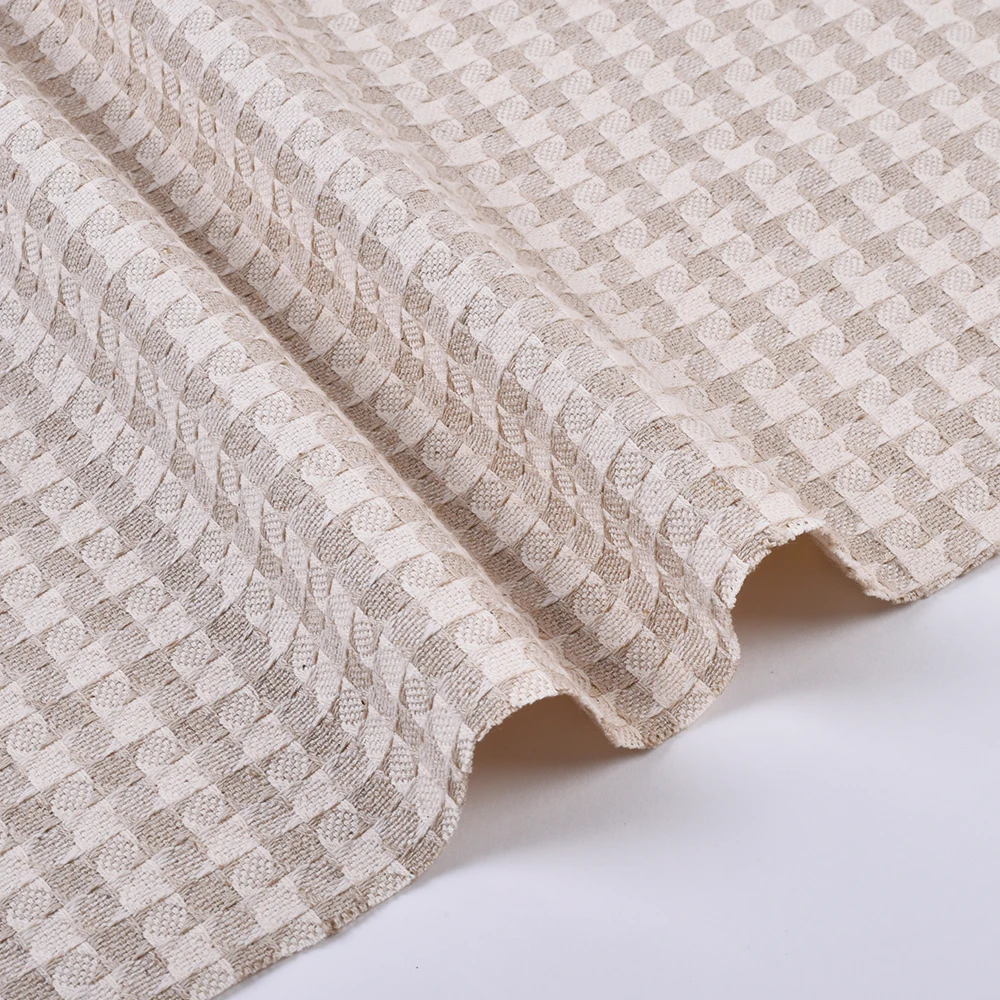 product wholesale woven linen cotton viscose mix blend yarn dyed fabric for blouse skirts suit cloth-7