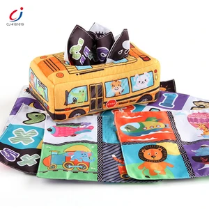 Chengji Kids Napkins Box Cloth Paper Towels Silk Scarves Early Learning Magic Sensory Bus Toys Tissue Box Toy for Babies