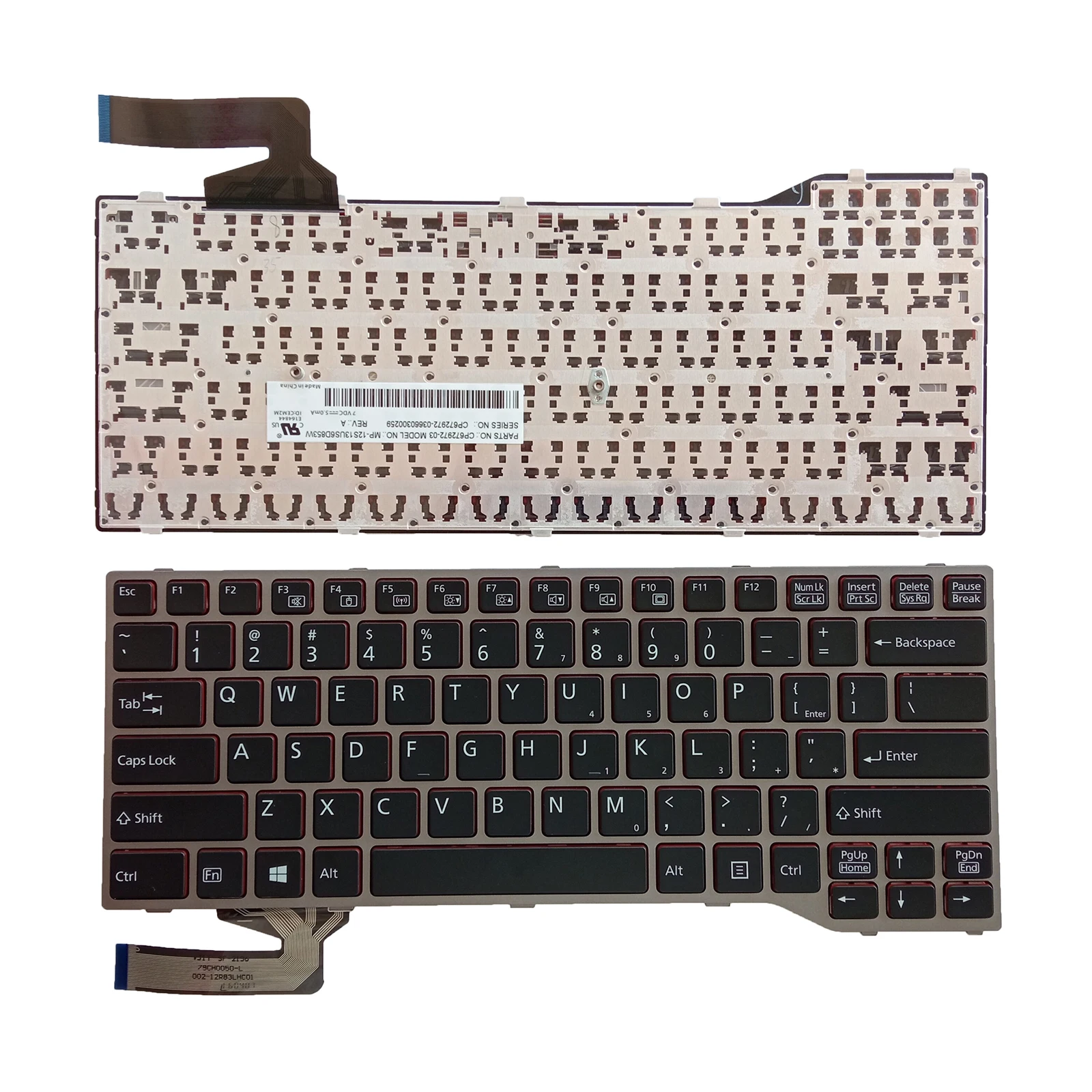 Fujitsu LifeBook Q775 Q737 Q736 T725 T726 Keyboard - Wired, No