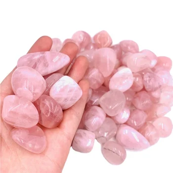 Natural pink crystal gravel stones rose quartz tumbled stones for sale
