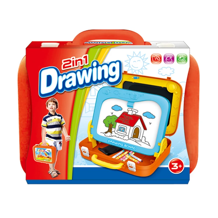 Educational Suitcase 2 in 1 Learning Child Erasable Magic Toys Kids Drawing Board for Baby