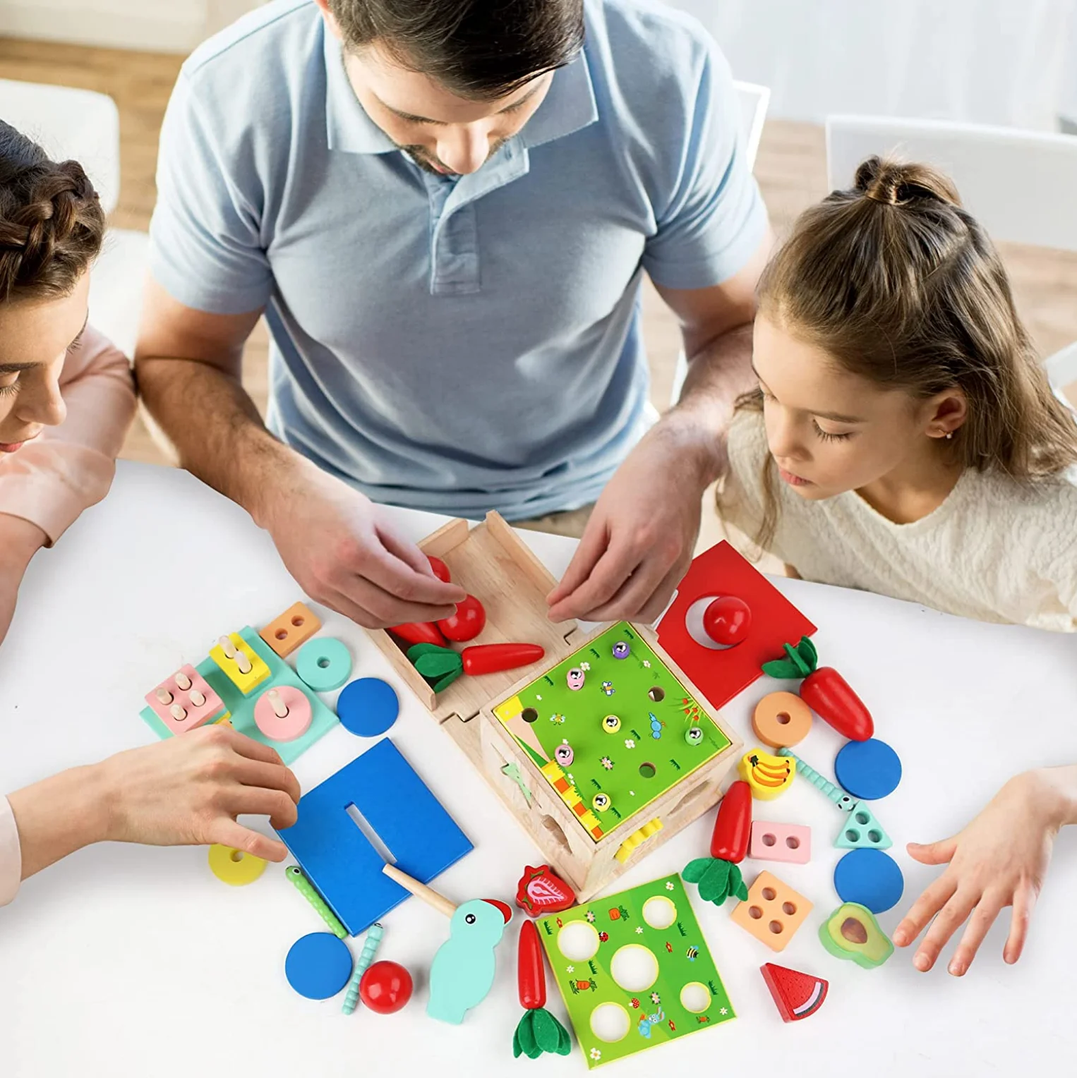 2023 новый сенсорный Шелковый материал Монтессори, коробка для салфеток в форме сортировочной игры, деревянная игрушка Монтессори для малышей