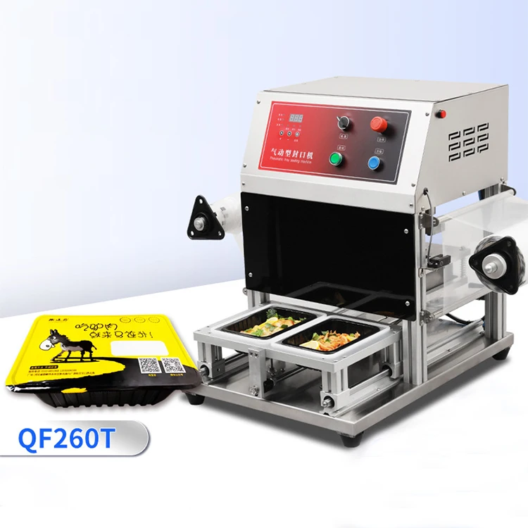 New Multi-Function Bento Packaging Machine for Restaurant Takeaway Paper Fruit Fish Food Lid Tray Sealer