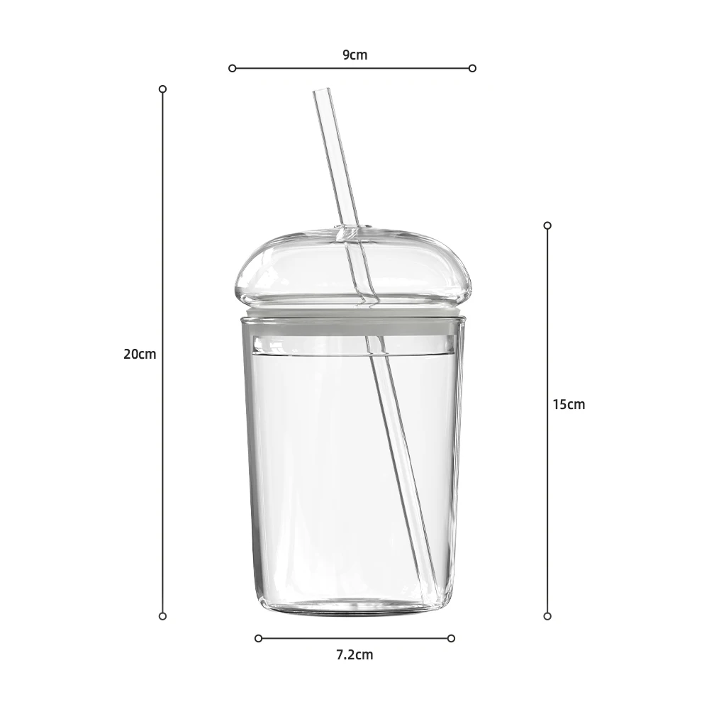 High Borosilicate Transparent Soda Cup Custom Reusable Glass Coffee Cup