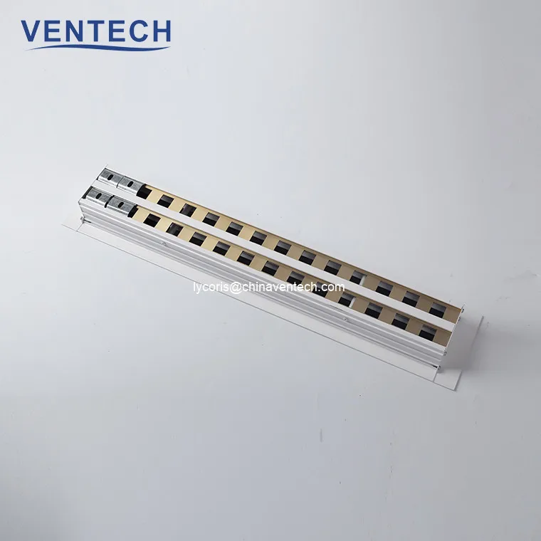 Hotel Ceiling Linear Air Diffusers Aluminum Linear bar Grille Plenum Box Ventilation Grilles for HVAC System