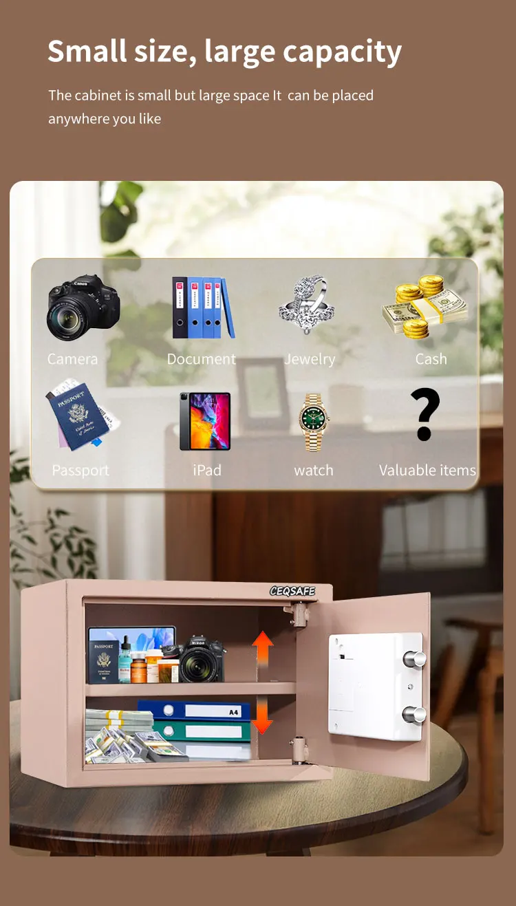 CEQSAFE Mini Safe Box Durable Cash Safes for Home Security and Protection for Money details