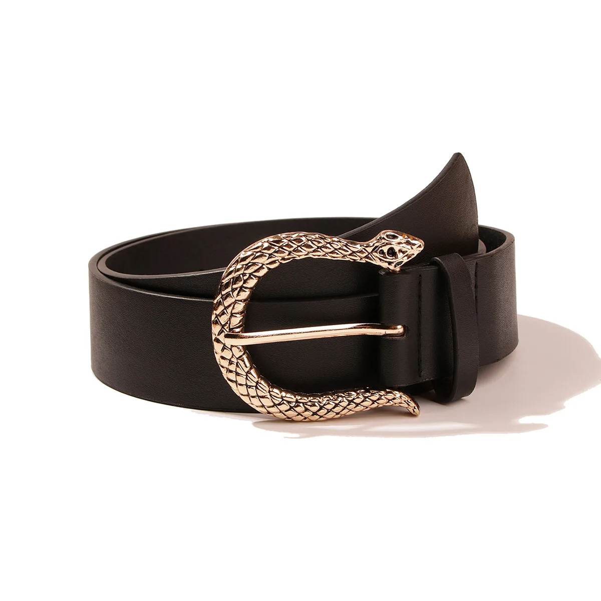 Ladies Women Dress Thin Waist Belt  Snake Skin Leather  Belt IJUS FD