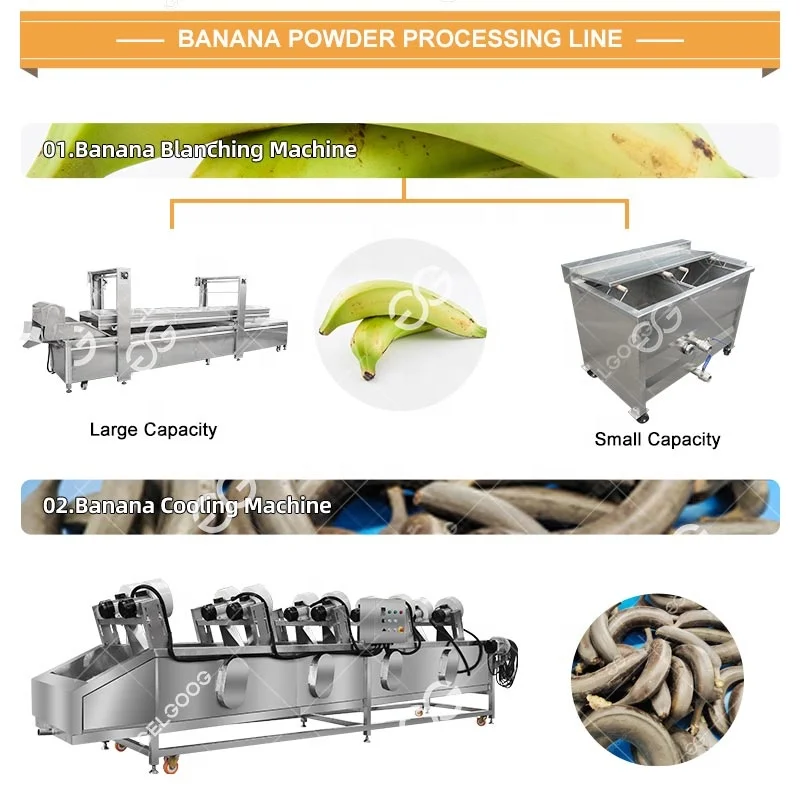 Complete Green Banana Plantain Powder Processing Dry and Flour Machine Slice Banana Powder Making Machine Slicer