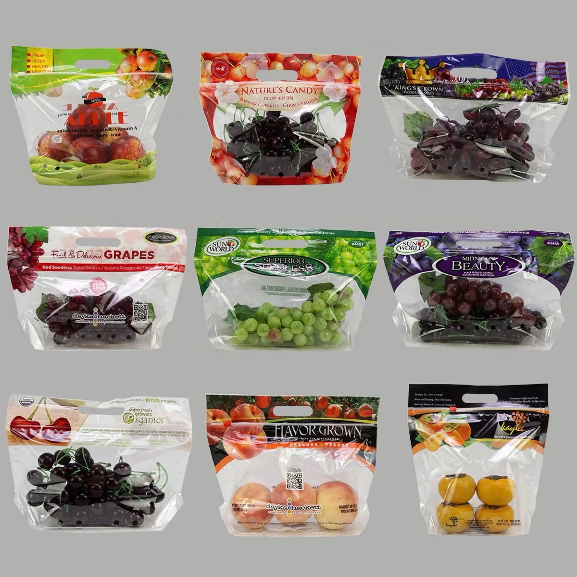 Anti-fog Perforated Pouches for Fresh Fruits Vegetables