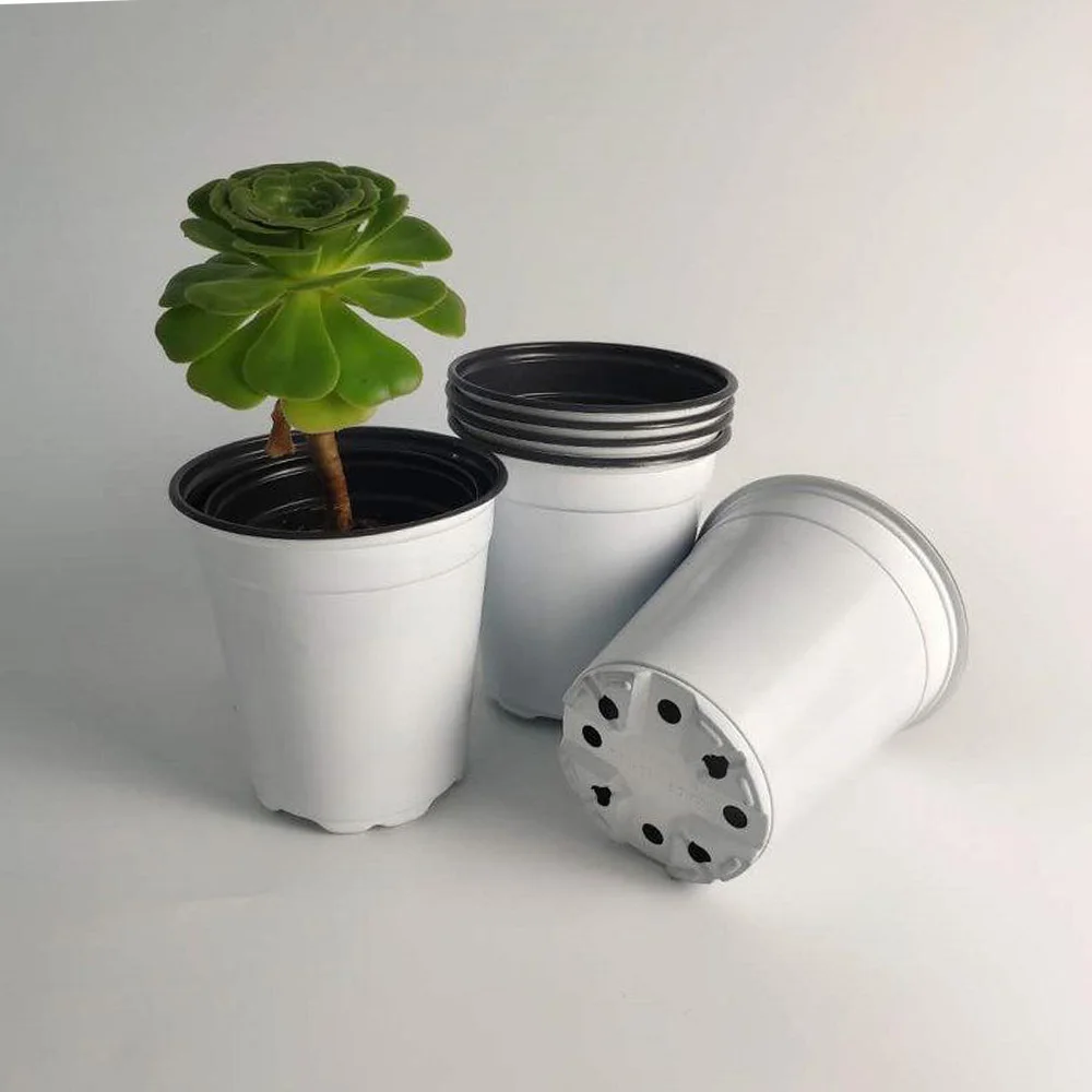 Colorful Flower Plant Pot Double Color Pp Disposable Plastic Garden Small Flower Pots