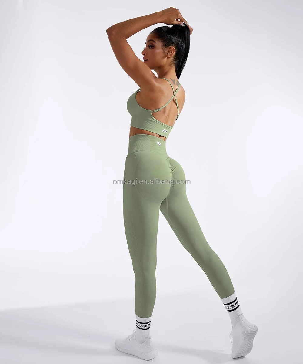 Women's Clothing Seamless Activewear Fitness Yoga Sports Bra Long Sleeves Tops Scrunch Butt