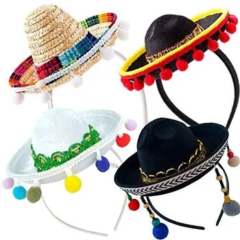 Cinco De Mayo Fiesta Mini Somebrero Hat Headband for May Festival