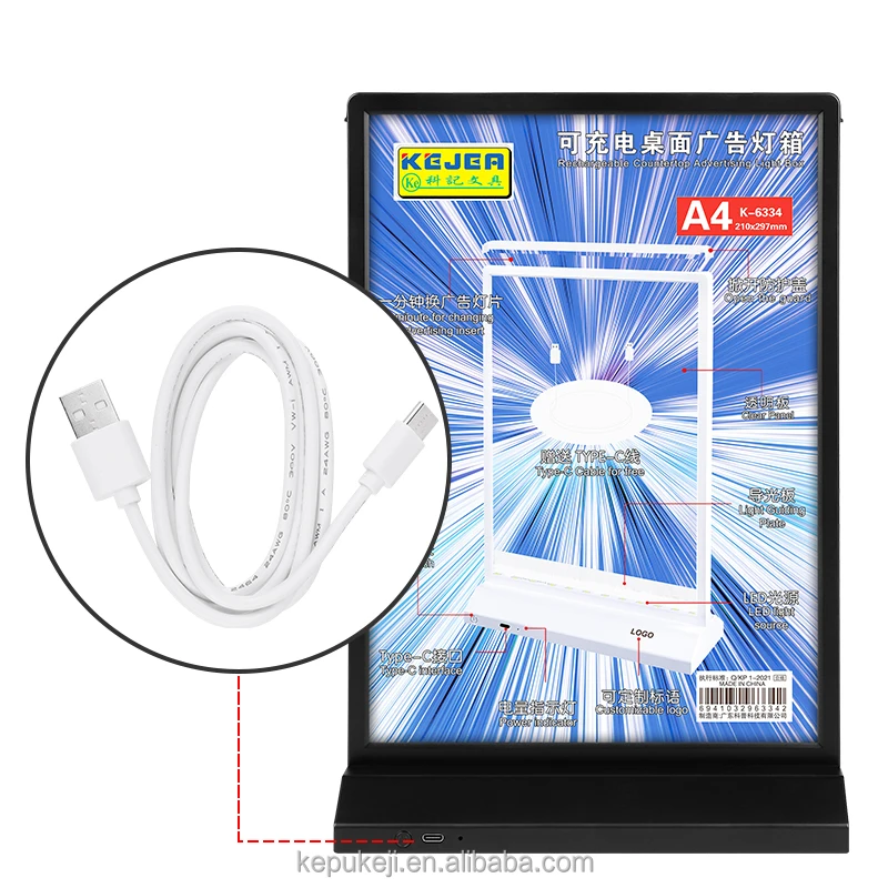 Rechargeable Desktop Advertising Drawing Light Box Luminous Board Bar Double-sided Lighting Billboard Light Box